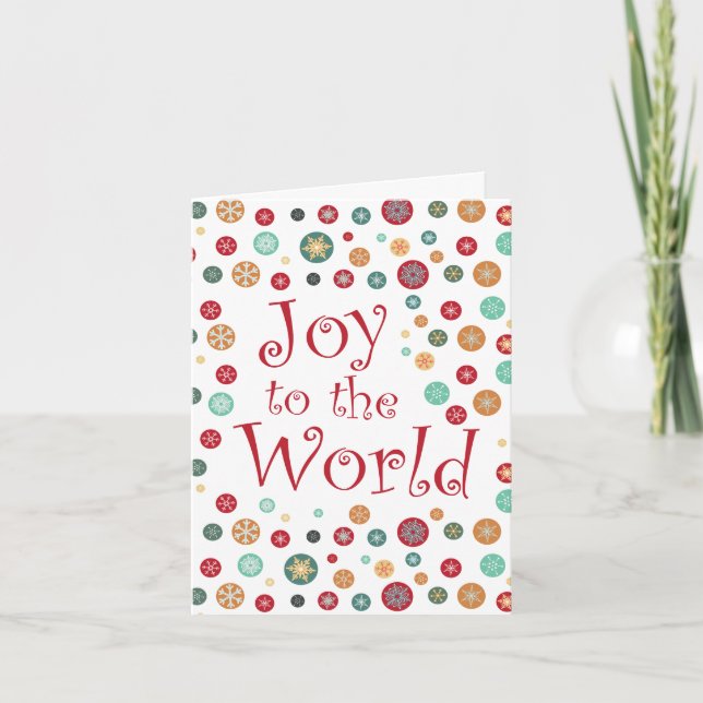 Pretty Snowflake Polka Dot Happy Holidays Card (Front)