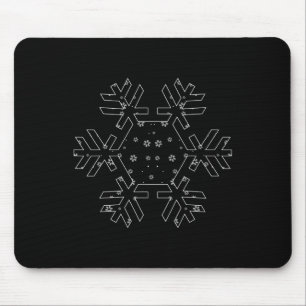 Pretty Snowflake T Shirt Snow Lover Skiing Snowboa Mouse Pad