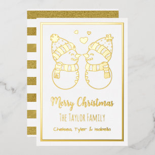 Pretty Snowmen Couple Elegant Personalised