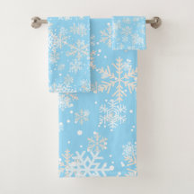 Pretty SnowyFlakes Against Soft Blue Background