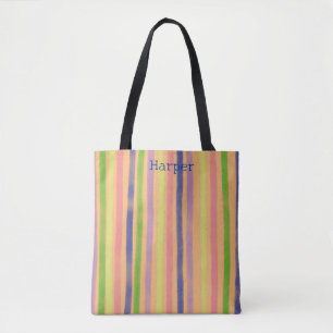 Pretty Soft Colourful Stripe Design For Teenager  Tote Bag