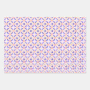 Pretty Soft Pastel Pink Purple Magic Star Birthday Wrapping Paper Sheet