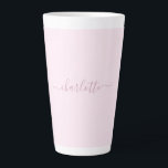 Pretty Soft Pink and Blush Latte Mug<br><div class="desc">A lovely soft pink and blush colour palette. Personalise with a name (to keep the swashes on the name,  it is best to enter in lowercase and make sure you keep the emojis at the beginning and end,  as shown on the example name).</div>