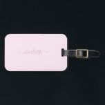 Pretty Soft Pink and Blush Luggage Tag<br><div class="desc">A lovely soft pink and blush colour palette. Personalise with a name (to keep the swashes on the name,  it is best to enter in lowercase and make sure you keep the emojis at the beginning and end,  as shown on the example name).</div>