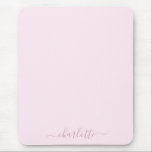Pretty Soft Pink and Blush Mouse Pad<br><div class="desc">A lovely soft pink and blush colour palette. Personalise with a name (to keep the swashes on the name,  it is best to enter in lowercase and make sure you keep the emojis at the beginning and end,  as shown on the example name).</div>