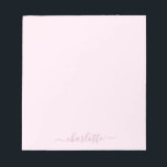 Pretty Soft Pink and Blush Notepad<br><div class="desc">A lovely soft pink and blush colour palette. Personalise with a name (to keep the swashes on the name,  it is best to enter in lowercase and make sure you keep the emojis at the beginning and end,  as shown on the example name).</div>