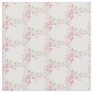 Pretty Soft Pink Cherry Blossom Watercolor art Fabric