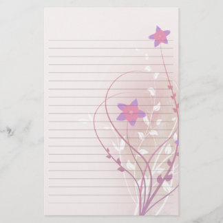 pretty soft pink flower elegant lined paper