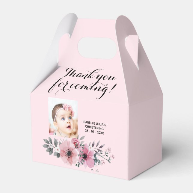 Pretty Soft Pink THANK YOU FOR COMING! Christening Favour Box (Front Side)