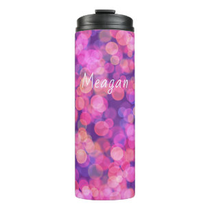 Pretty Sparkly Pink  Floating Color  Thermal Tumbler