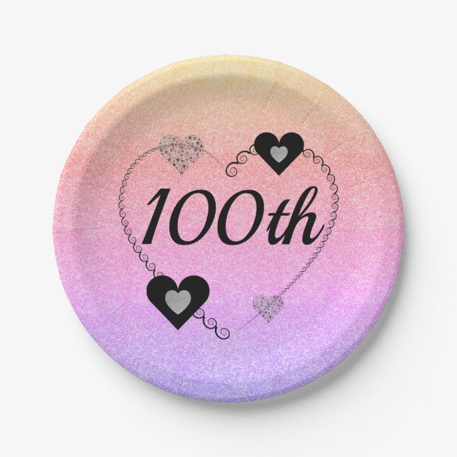 Pretty special party plates 100th (Front)