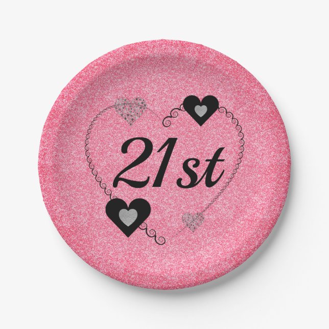 Pretty special party plates 21st (Front)