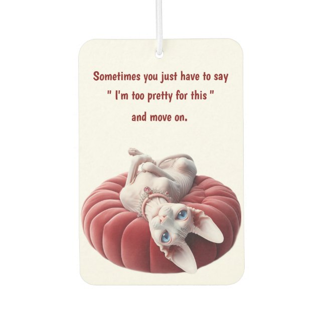 Pretty Sphynx Cat Car Air Freshener (Front)