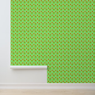 Pretty Spring Apple blossom and Apples Patterned Wallpaper