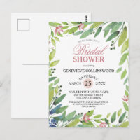 Pretty Spring Botanical Blush Pink Bridal Shower