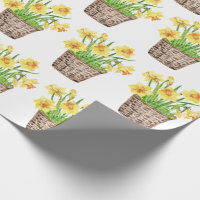 Pretty Spring Daffodils Floral Basket 