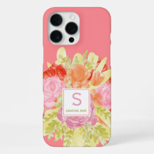 Pretty Spring Danish Pastel Floral Watercolor Art iPhone 16 Pro Max Case