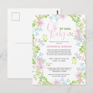 Pretty Spring Floral Baby Shower by Mail Postcard