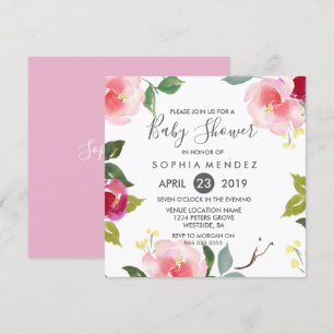 Pretty Spring Floral Baby Shower Invite