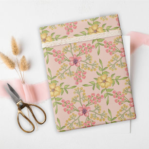 Pretty Spring Floral Botanical Boho Party Cute Wrapping Paper