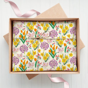 Pretty Spring Floral Botanical Pattern Tissue Paper