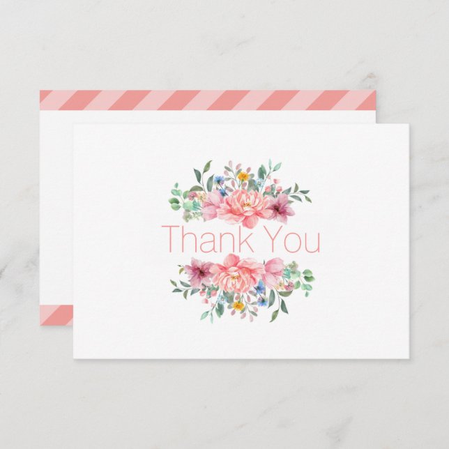Pretty Spring Floral Thank You Card (Front/Back)