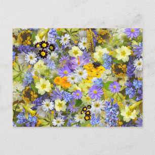 Pretty Spring Flowers Postcard