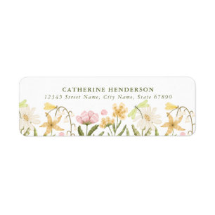 Pretty Spring Flowers Return Address Labels
