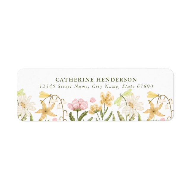 Pretty Spring Flowers Return Address Labels (Front)