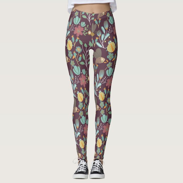 Pretty Spring Pattern Leggings (Front)