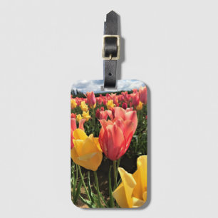 Pretty Spring Tulips in a Field, Oregon Luggage Tag