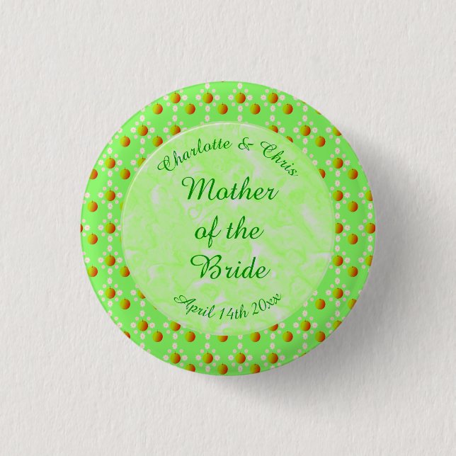 Pretty Spring Wedding Apple blossom and Apples  3 Cm Round Badge (Front)