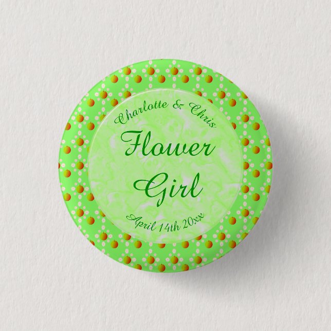 Pretty Spring Wedding Apple blossom and Apples  3 Cm Round Badge (Front)