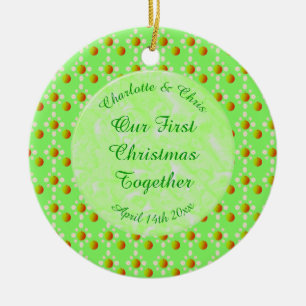 Pretty Spring Wedding Apple blossom and Apples Ceramic Tree Decoration