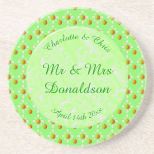 Pretty Spring Wedding Apple blossom and Apples Coaster