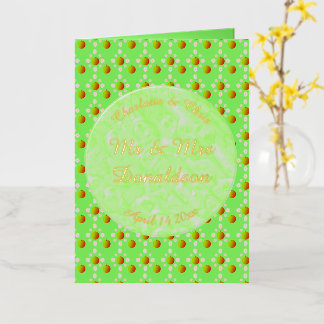 Pretty Spring Wedding Apple blossom and Apples Foil Greeting Card