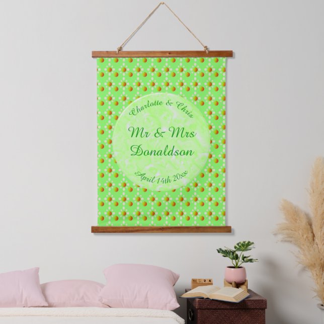 Pretty Spring Wedding Apple blossom and Apples Hanging Tapestry (Bedroom)