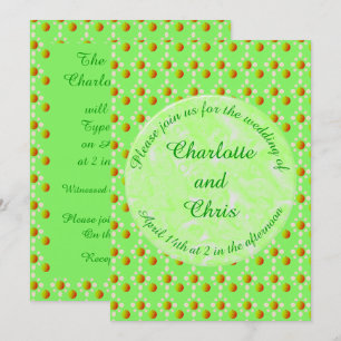 Pretty Spring Wedding Apple blossom and Apples In Invitation