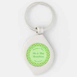 Pretty Spring Wedding Apple blossom and Apples Key Ring