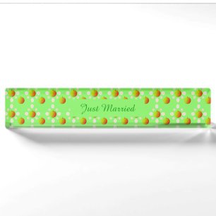 Pretty Spring Wedding Apple blossom and Apples Nameplate