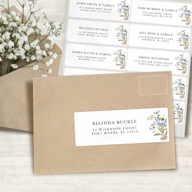 Pretty Spring Wildflower Meadow Guest Name Address (Pretty Spring Wildflower Meadow Guest Name Address Sticker)