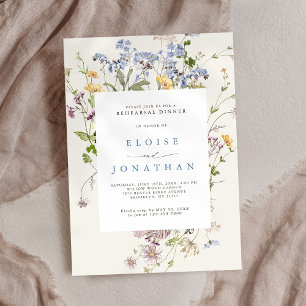 Pretty Spring Wildflower Meadow Rehearsal Dinner Invitation