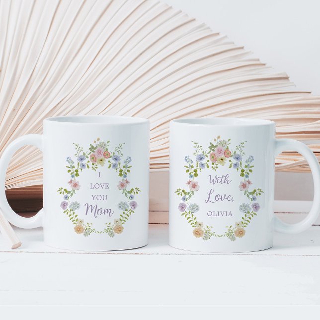 Pretty Spring Wildflowers | Love You Mum Coffee Mug (Creator Uploaded)
