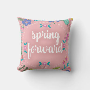Pretty Springtime Spring Forward Floral Cushion