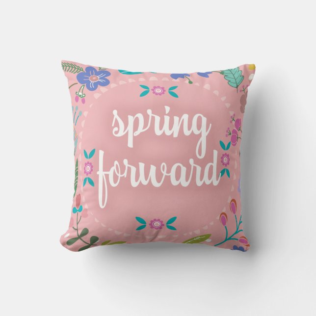 Pretty Springtime Spring Forward Floral Cushion (Front)