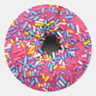 Pretty Sprinkled Donut Classic Round Sticker