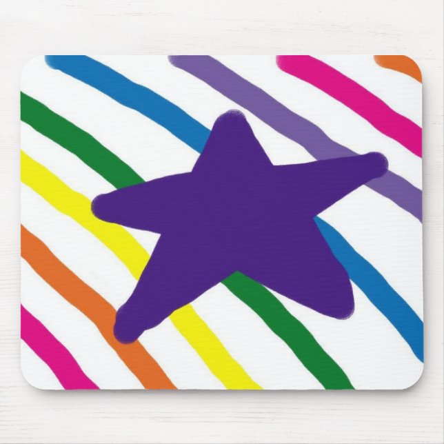 Pretty Star and Stripes Mouse Pad (Front)