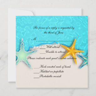 Pretty Starfish Summer Beach Response Card