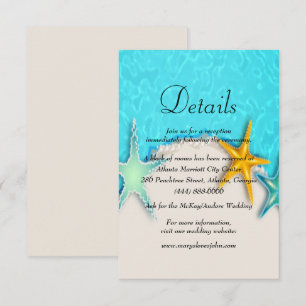 Pretty Starfish Summer Beach Wedding Details Enclosure Card
