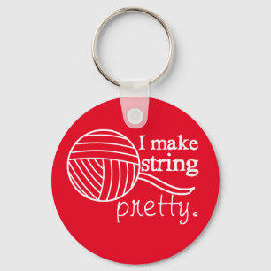Pretty String/Yarn {Dark} Key Ring